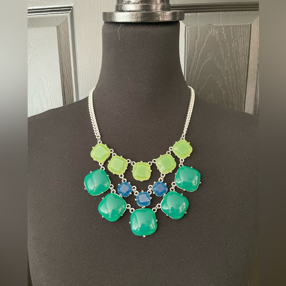 Green and Blue Statement Necklace